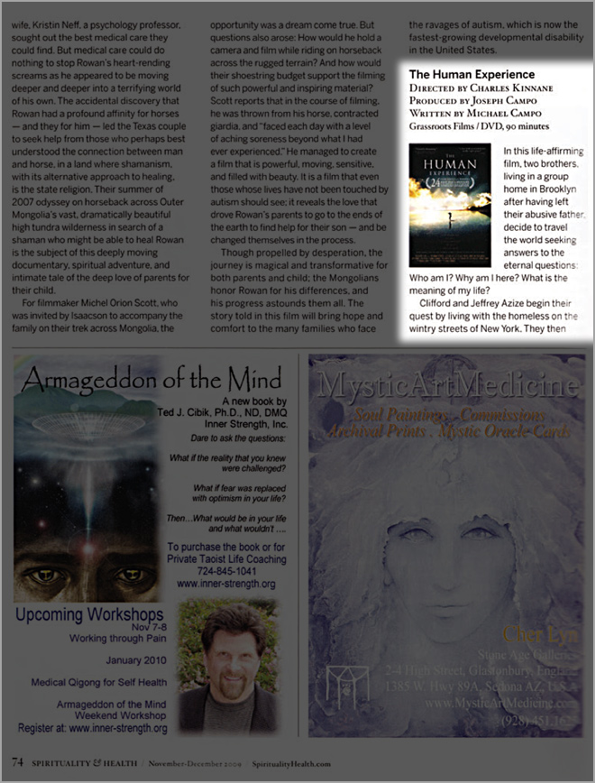 The Human Experience featured in Spirituality & Health Magazine